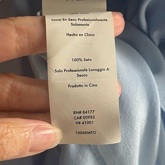 Diane Von Furstenberg DvF Baby Blue Silk Halter Pania Button Back Drape Small - Picture 6 of 8